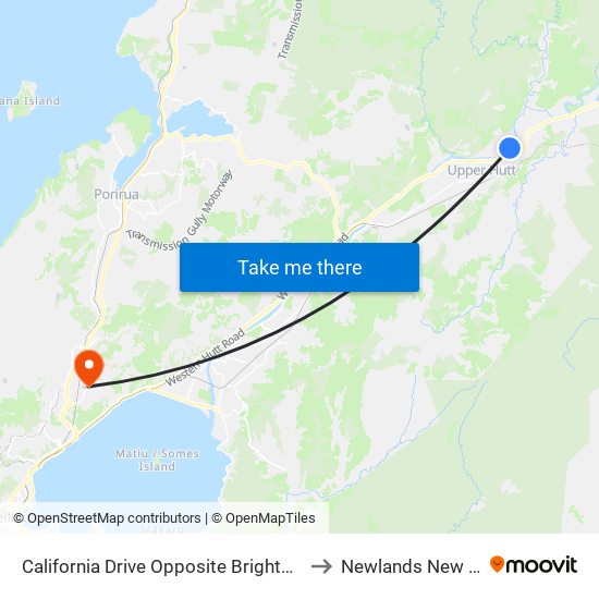 California Drive Opposite Brightwater Crescent to Newlands New Zealand map