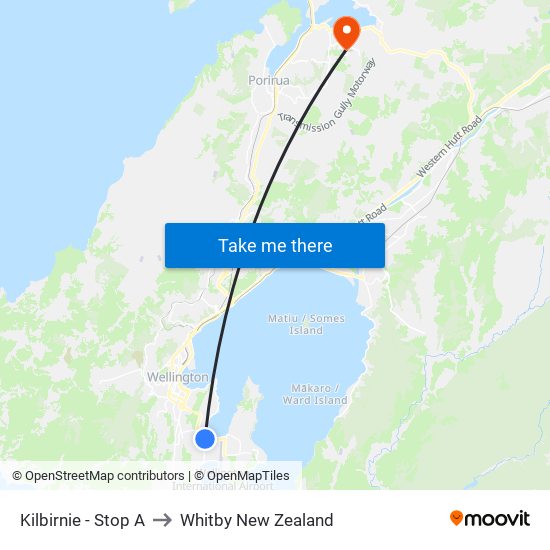 Kilbirnie - Stop A to Whitby New Zealand map