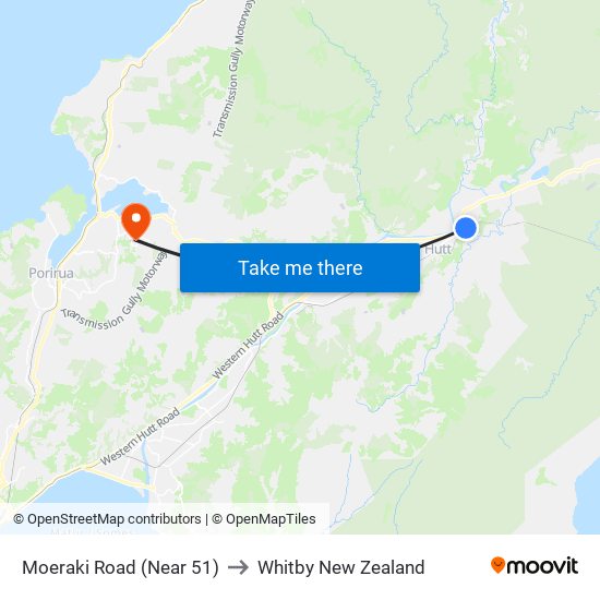 Moeraki Road (Near 51) to Whitby New Zealand map