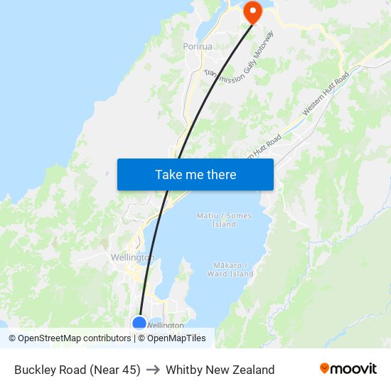 Buckley Road (Near 45) to Whitby New Zealand map