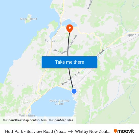 Hutt Park - Seaview Road (Near 1) to Whitby New Zealand map