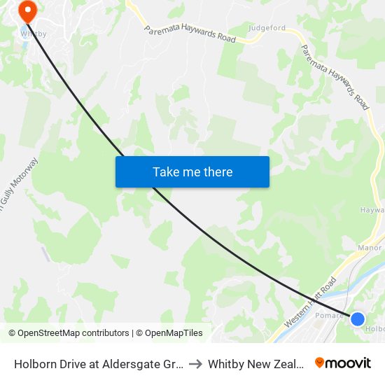 Holborn Drive at Aldersgate Grove to Whitby New Zealand map