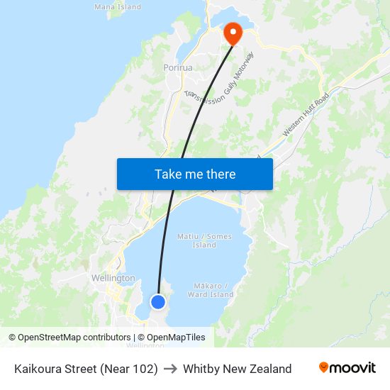 Kaikoura Street (Near 102) to Whitby New Zealand map