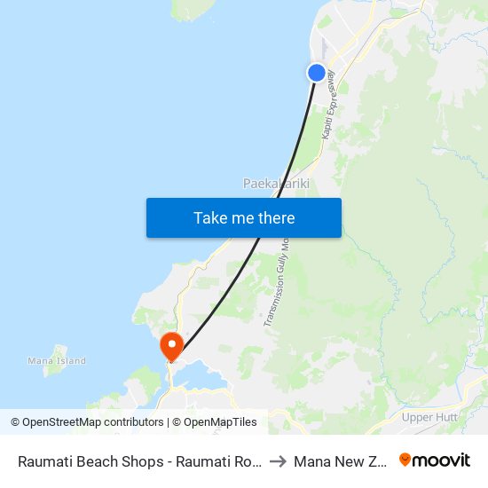 Raumati Beach Shops - Raumati Road (Near 26) to Mana New Zealand map