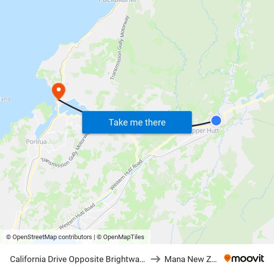 California Drive Opposite Brightwater Crescent to Mana New Zealand map