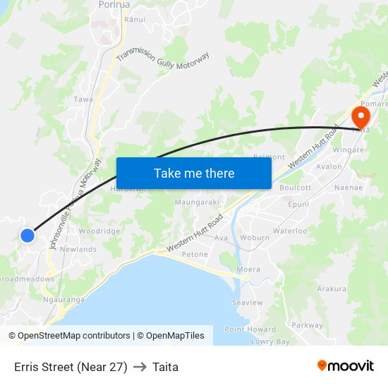 Erris Street (Near 27) to Taita map