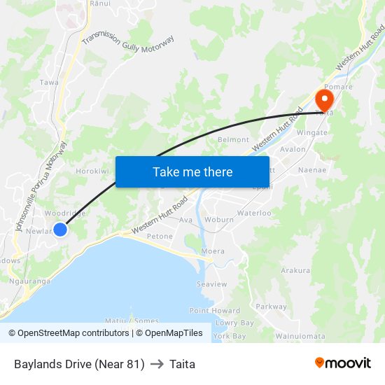 Baylands Drive (Near 81) to Taita map