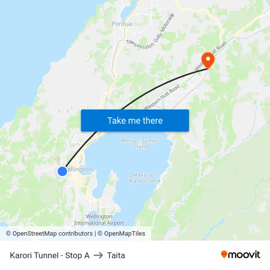 Karori Tunnel - Stop A to Taita map