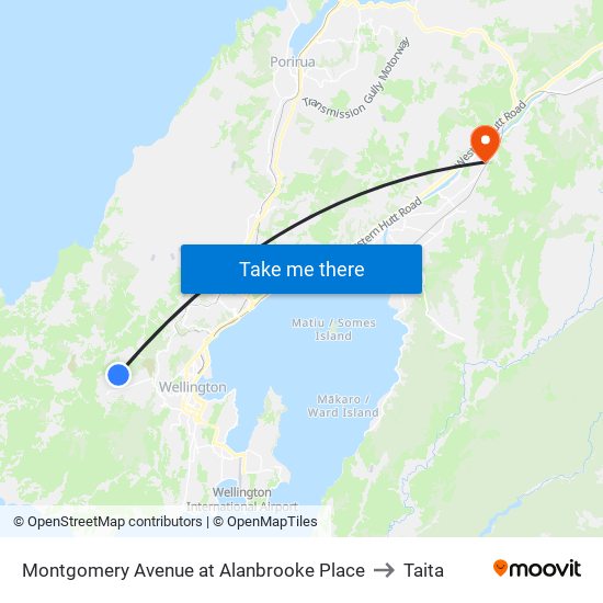 Montgomery Avenue at Alanbrooke Place to Taita map