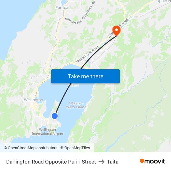 Darlington Road Opposite Puriri Street to Taita map