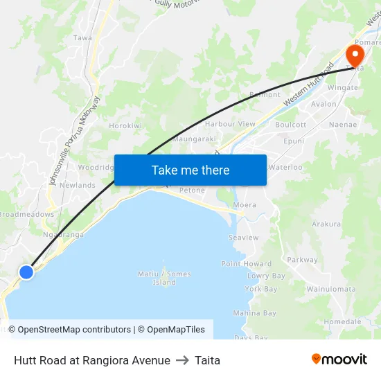 Hutt Road at Rangiora Avenue to Taita map
