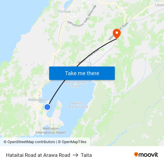 Hataitai Road at Arawa Road to Taita map