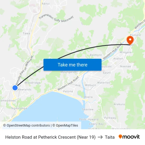 Helston Road at Petherick Crescent (Near 19) to Taita map