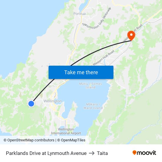 Parklands Drive at Lynmouth Avenue to Taita map