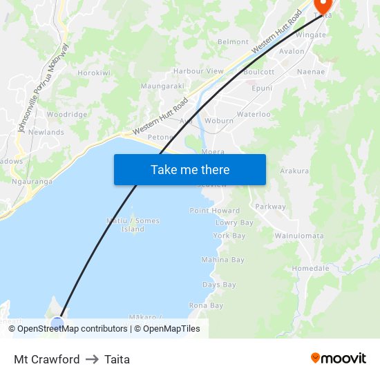 Mt Crawford to Taita map