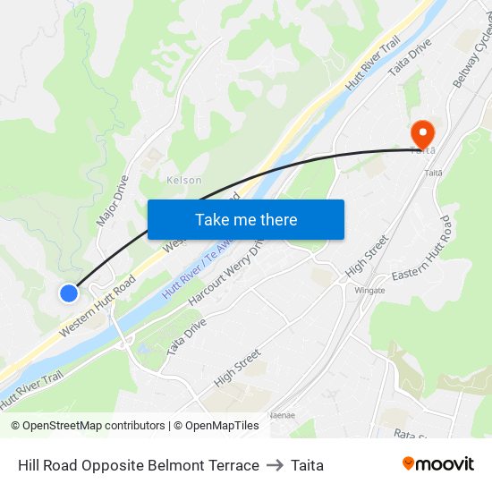 Hill Road Opposite Belmont Terrace to Taita map