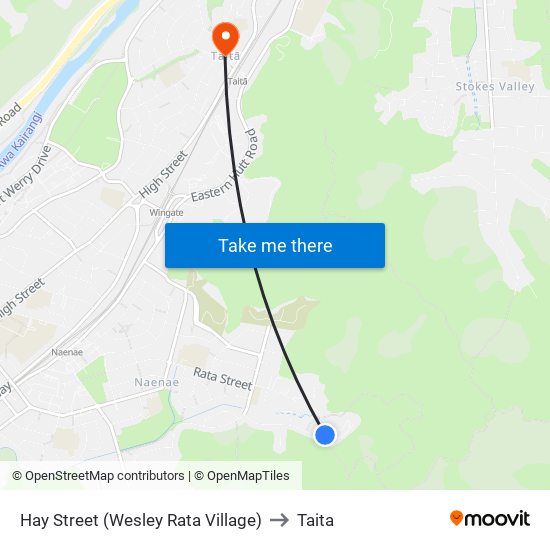 Hay Street (Wesley Rata Village) to Taita map