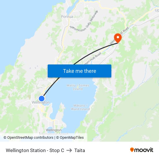 Wellington Station - Stop C to Taita map