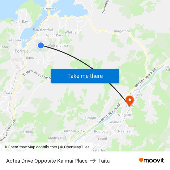 Aotea Drive Opposite Kaimai Place to Taita map