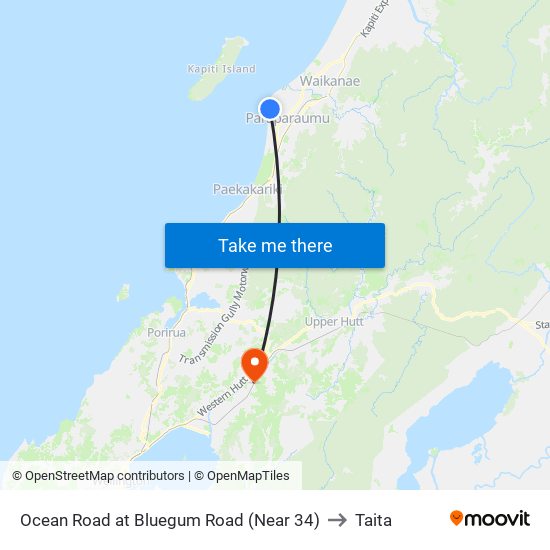 Ocean Road at Bluegum Road (Near 34) to Taita map