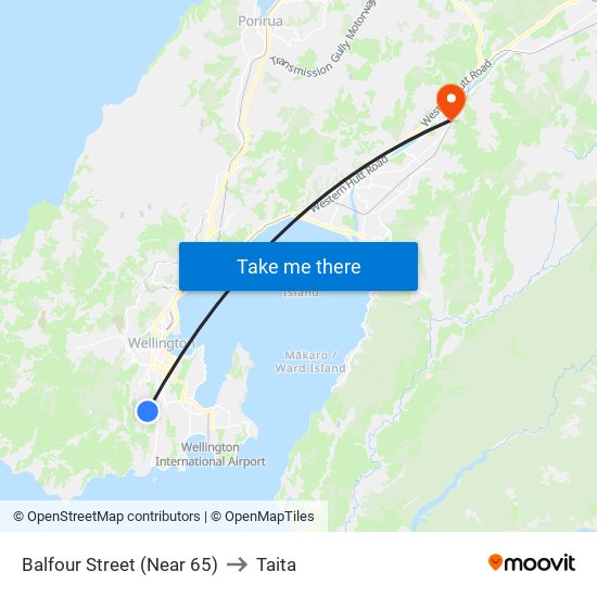 Balfour Street (Near 65) to Taita map