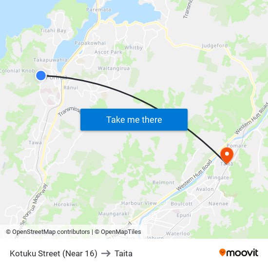 Kotuku Street (Near 16) to Taita map