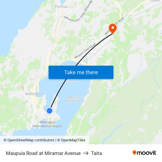 Maupuia Road at Miramar Avenue to Taita map