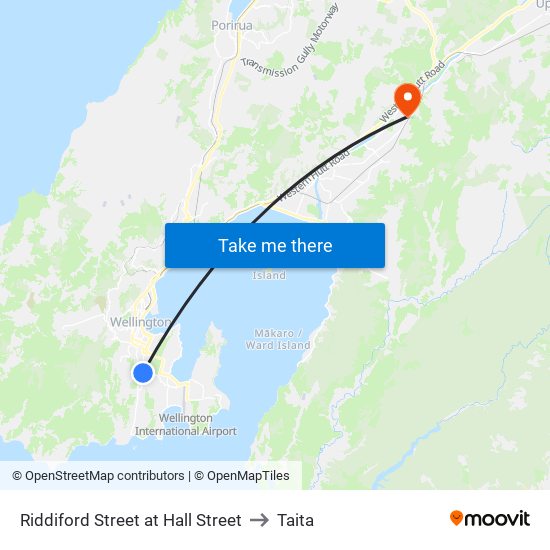 Riddiford Street at Hall Street to Taita map