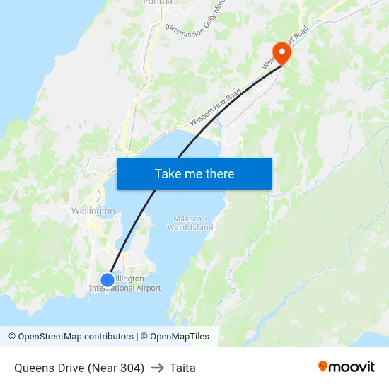 Queens Drive (Near 304) to Taita map