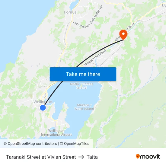 Taranaki Street at Vivian Street to Taita map