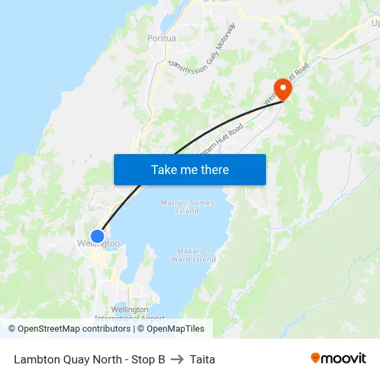 Lambton Quay North - Stop B to Taita map