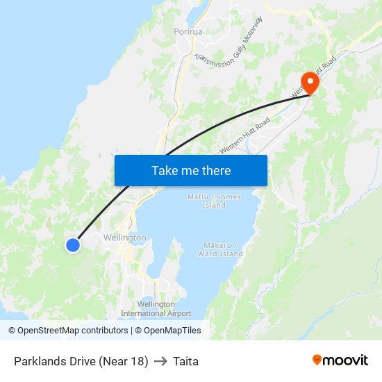 Parklands Drive (Near 18) to Taita map