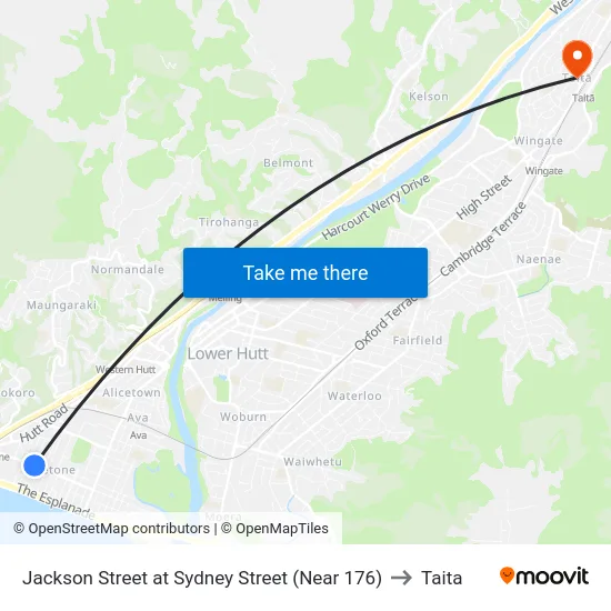Jackson Street at Sydney Street (Near 176) to Taita map