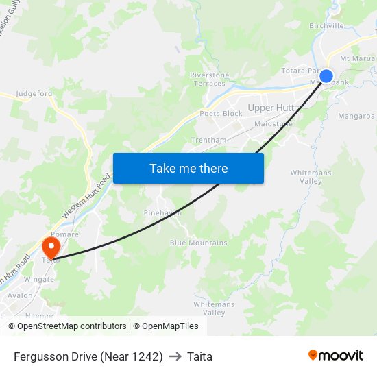 Fergusson Drive (Near 1242) to Taita map