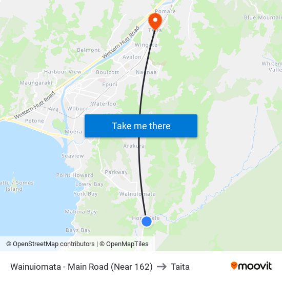 Wainuiomata - Main Road (Near 162) to Taita map