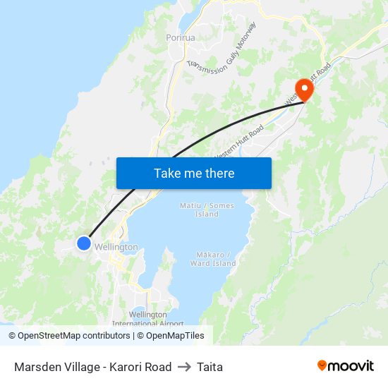 Marsden Village - Karori Road to Taita map