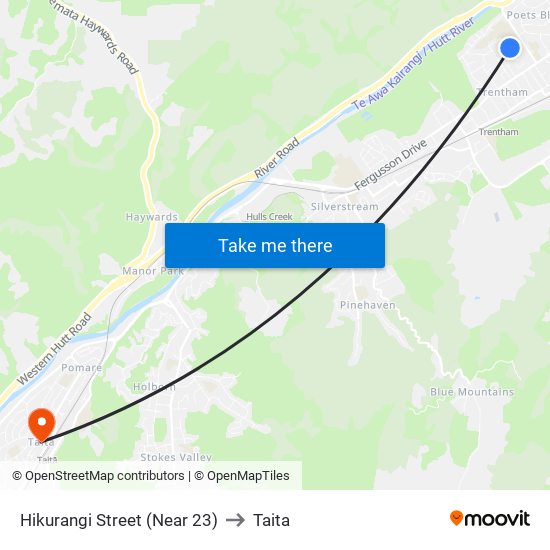 Hikurangi Street (Near 23) to Taita map