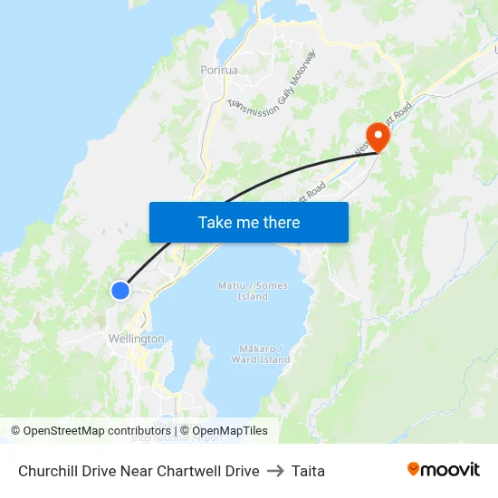 Churchill Drive Near Chartwell Drive to Taita map