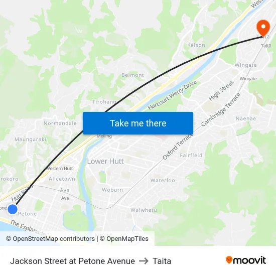 Jackson Street at Petone Avenue to Taita map