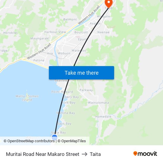 Muritai Road Near Makaro Street to Taita map