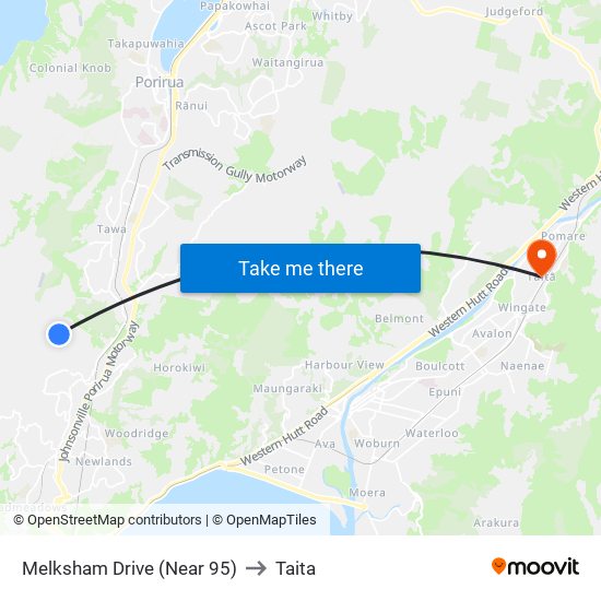 Melksham Drive (Near 95) to Taita map