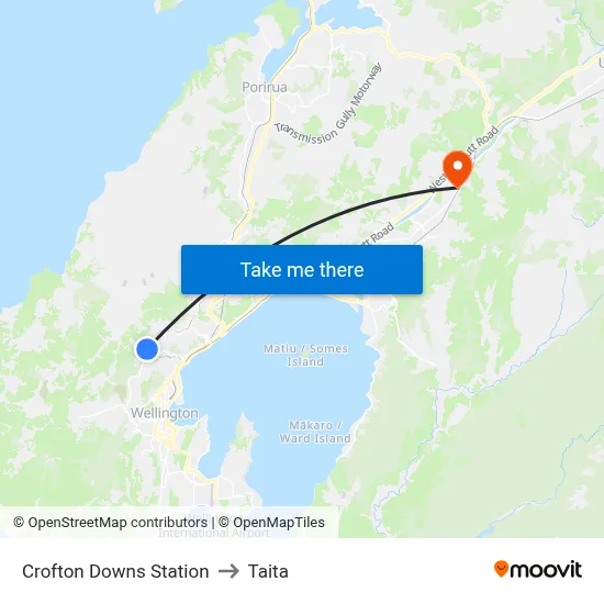 Crofton Downs Station to Taita map
