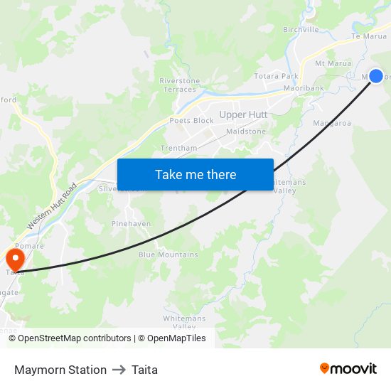 Maymorn Station to Taita map