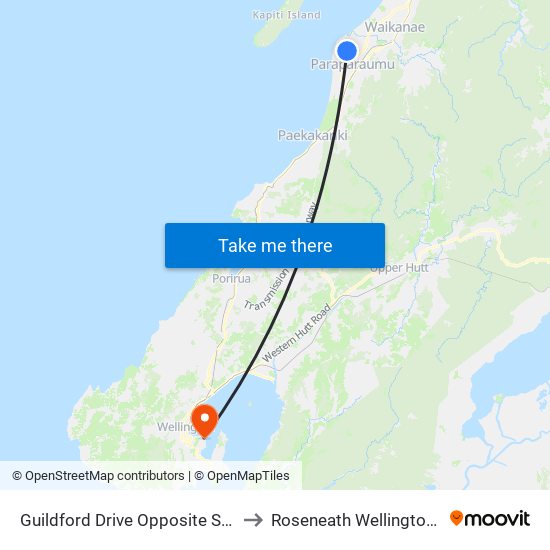 Guildford Drive Opposite Santa Teresa Court to Roseneath Wellington New Zealand map