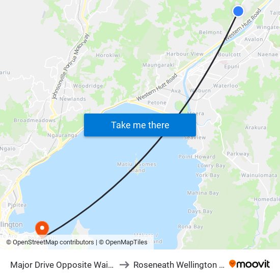 Major Drive Opposite Waipounamu Drive to Roseneath Wellington New Zealand map