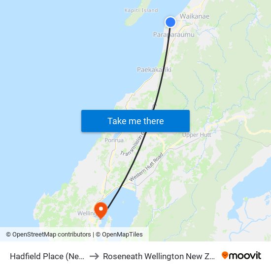 Hadfield Place (Near 3) to Roseneath Wellington New Zealand map