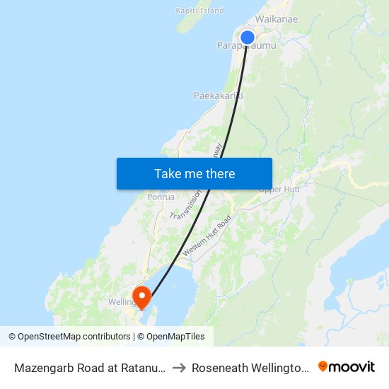 Mazengarb Road at Ratanui Road (Near 209) to Roseneath Wellington New Zealand map