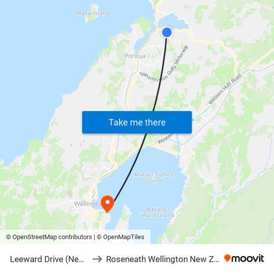 Leeward Drive (Near 53) to Roseneath Wellington New Zealand map