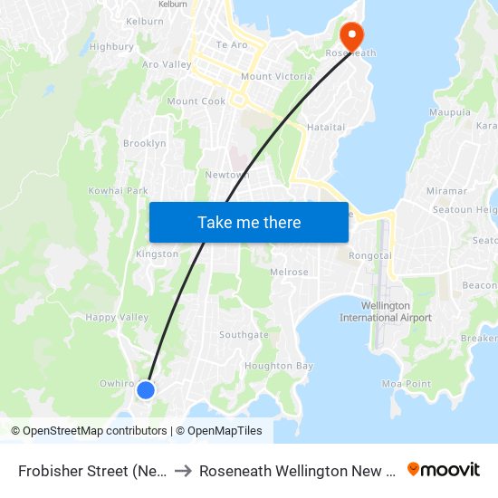 Frobisher Street (Near 35) to Roseneath Wellington New Zealand map