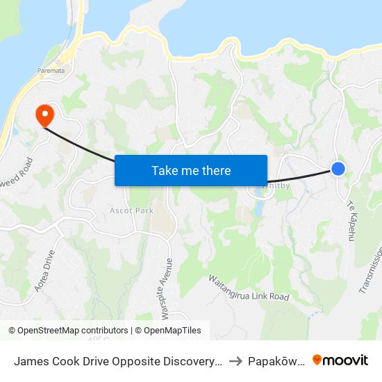 James Cook Drive Opposite Discovery Drive to Papakōwhai map